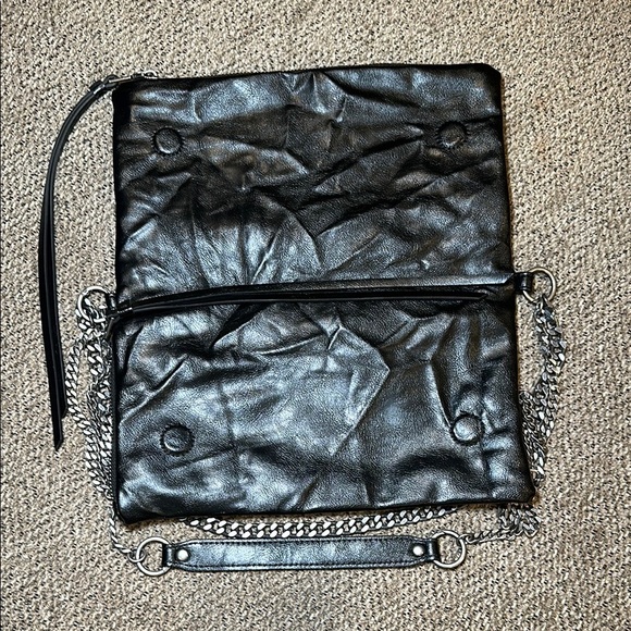Zara Black Crossbody Bag with Silver Chain - Picture 2 of 6